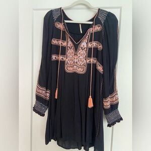 Free People Embroidered Long Sleeve Dress